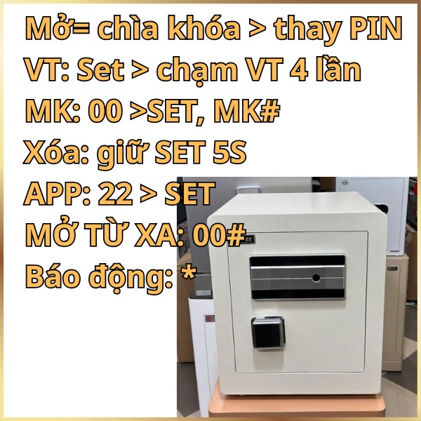 Tóm tắt HDSD két sắt Bokee Xuân Hòa BK45B chi tiết