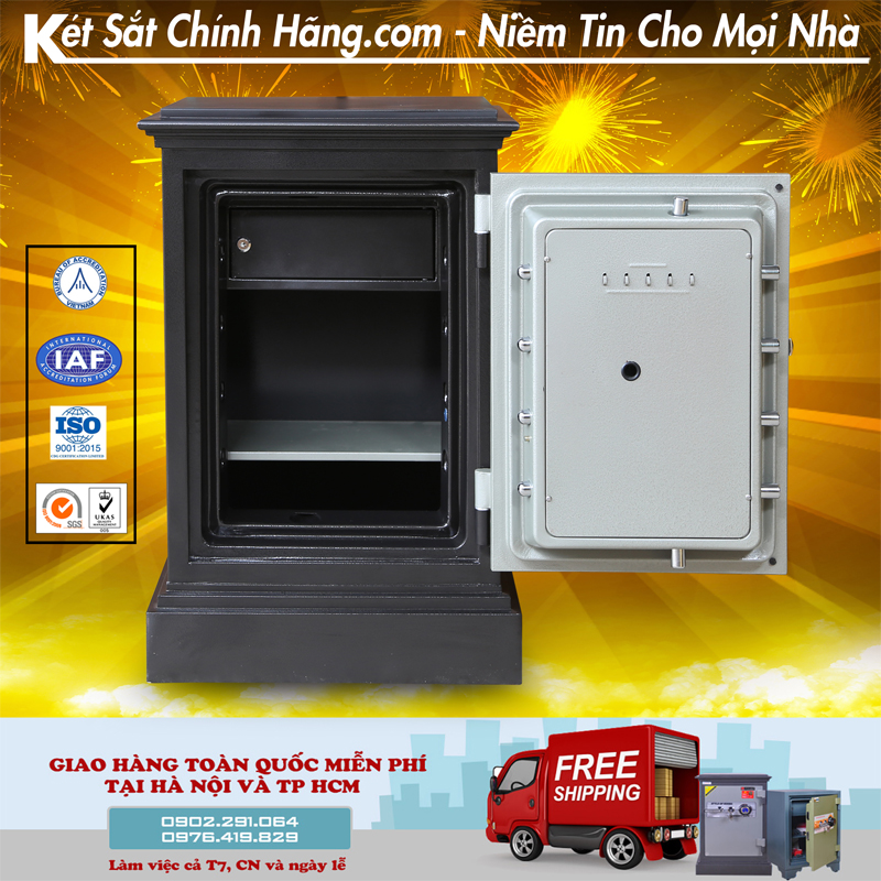 Nội thất két sắt ngân hàng KD66DM cánh đúc đổi mã