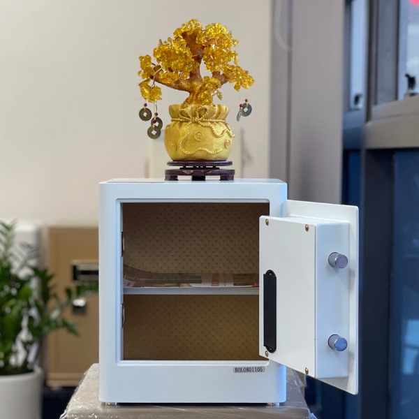 Nội thất két sắt Aifeibao HK-MD-35AG mini vân tay màu trắng