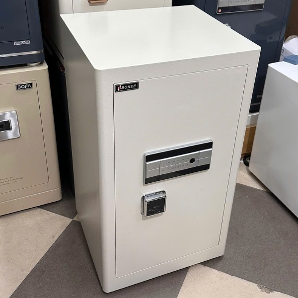 Két sắt Bokee BK80A1 màu trắng kem vân tay thông minh kết nối điện thoại