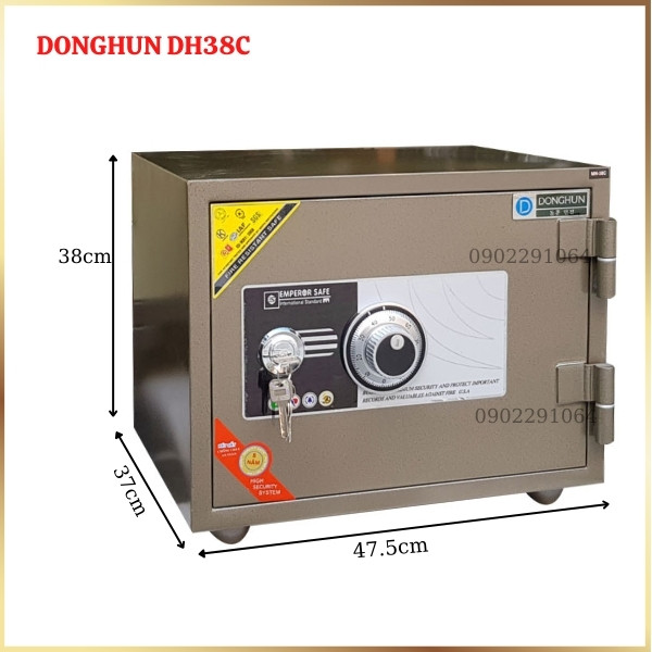 Két sắt mini chống cháy Hàn Quốc DH38C khóa cơ