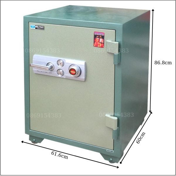 Két sắt Hòa phát KS168K2C1 khóa cơ đổi mã chông cháy 1000 độ C trong 2 giờ