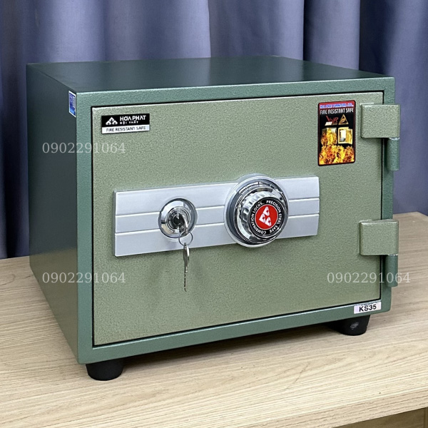 Két sắt hòa phát KS35N khóa cơ đổi mã mini chống cháy