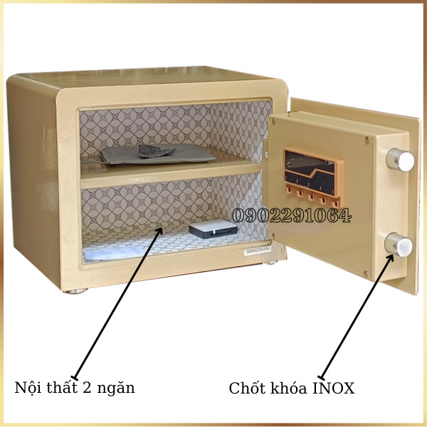 két sắt mini đựng tiền cho doanh nghiệp nhỏ nhập khẩu AifeiBao 30BL vân tay chính hãng để tủ