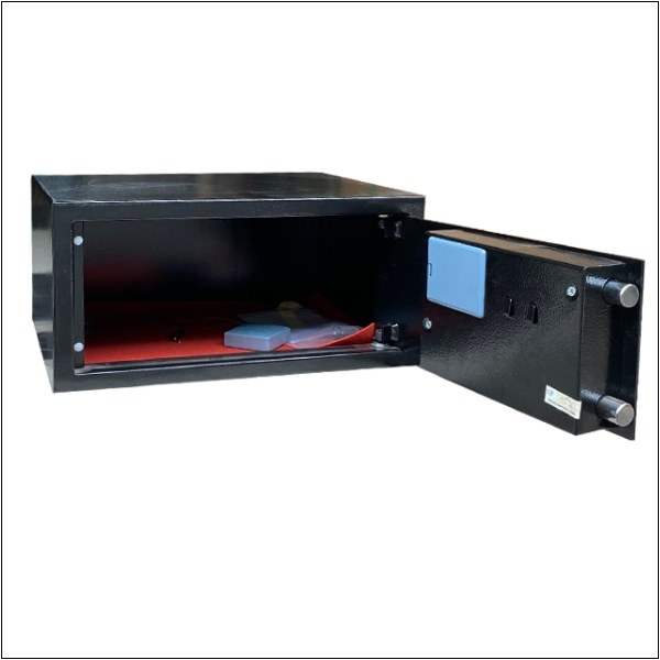 Nội thất két sắt mini vân tay điện tử BG200LT bắt vít vào tủ để được laptop