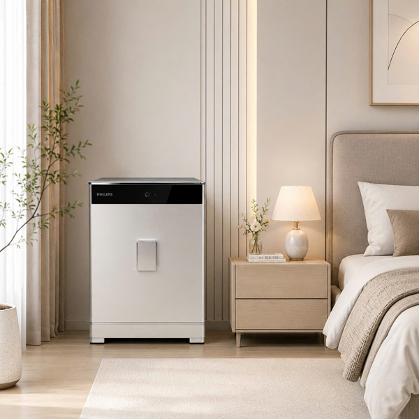Két sắt Philips SBX701-6B0 nhập khẩu đặt trong phòng ngủ