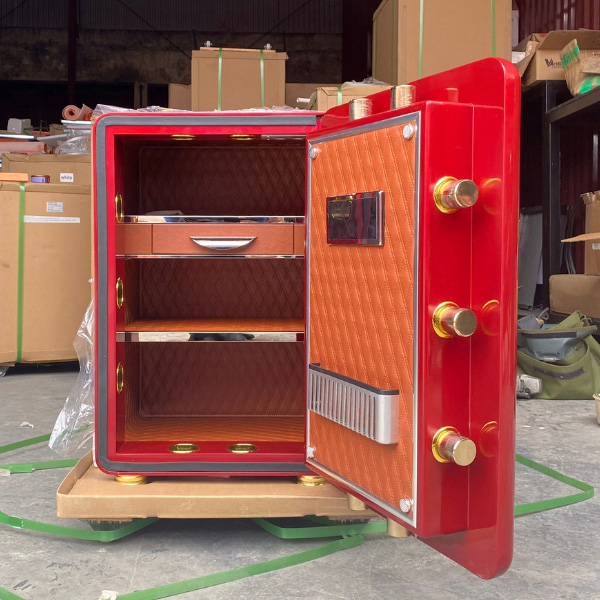 Nội thất két sắt vân tay nhập khẩu HK-A1D-60ALS màu đỏ