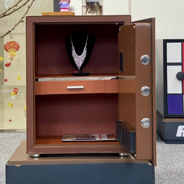 Nội thất Két Sắt Chống Cháy AIRLUX HK-60LEZW đẹp được bọc da cao cấp