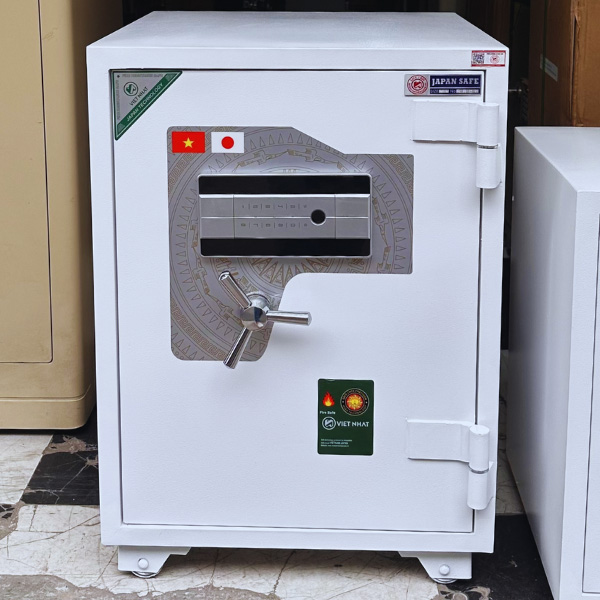 An toàn, bền, đẹp với két sắt thông minh Việt Nhật VN86FE kết nối điện thoại màu trắng