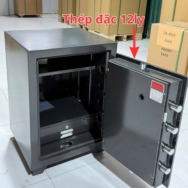 Két sắt Việt Nhật JP68FE được làm bằng thép đúc nguyên tấm 12ly chống đập, lạy phá