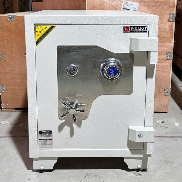 Két sắt xuất khẩu mỹ Welko US68C khóa cơ màu trắng