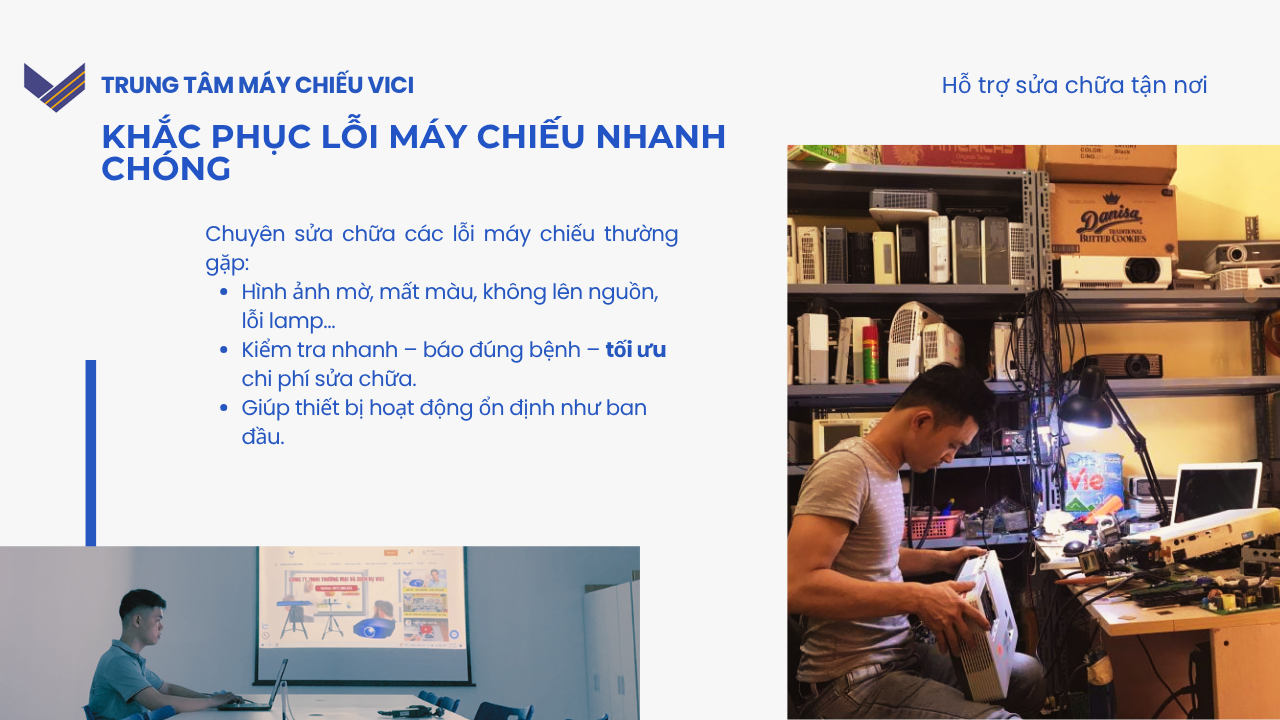 Dịch vụ sửa máy chiếu tại Hà Nội uy tín – Có mặt nhanh, báo giá minh bạch