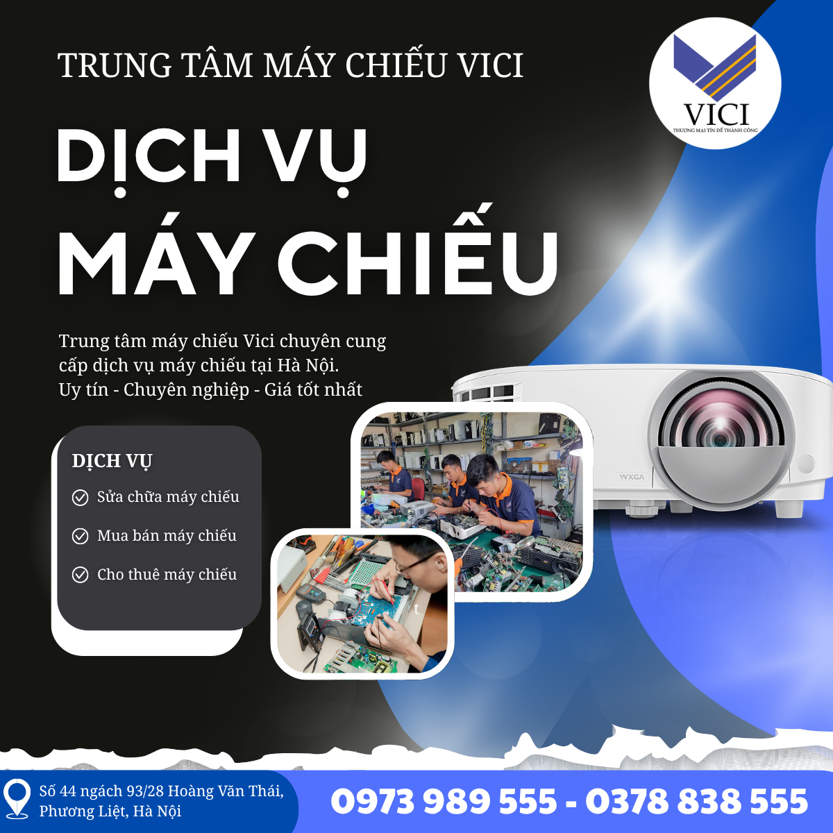 Dịch vụ máy chiếu tại Hà Nội – Uy tín, Chuyên nghiệp, Giá tốt
