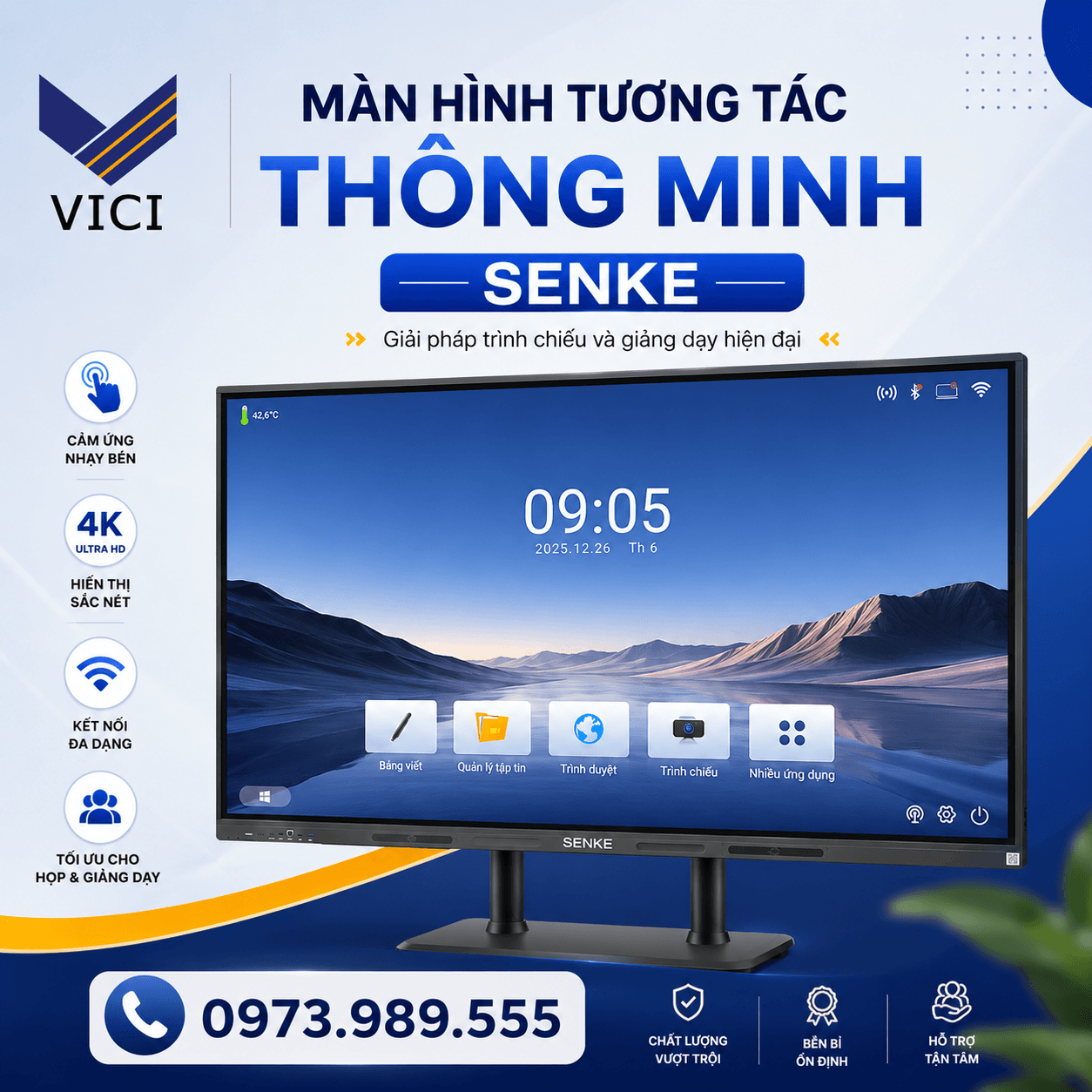 Vì Sao Màn Hình Senke 55GBH1 55 Inch Bảo Vệ Thị Lực Tốt Hơn Máy Chiếu Truyền Thống?