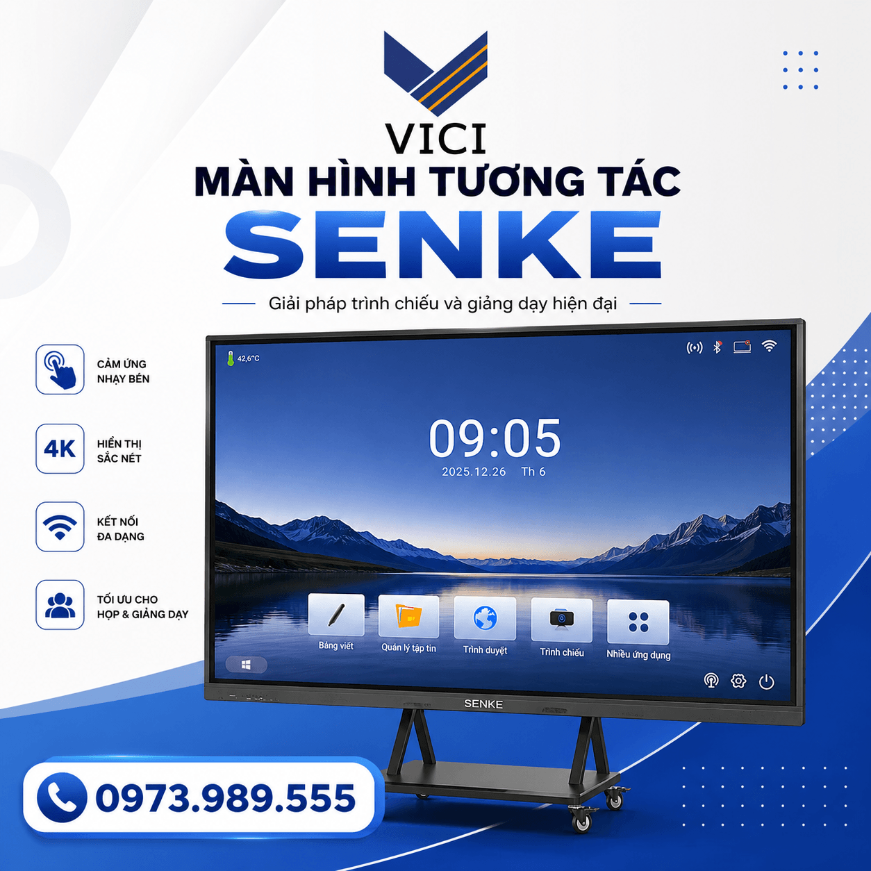 Senke 55GBH1 55 Inch Có Thể Nâng Cấp Thêm OPS PC – Giải Pháp Windows Linh Hoạt
