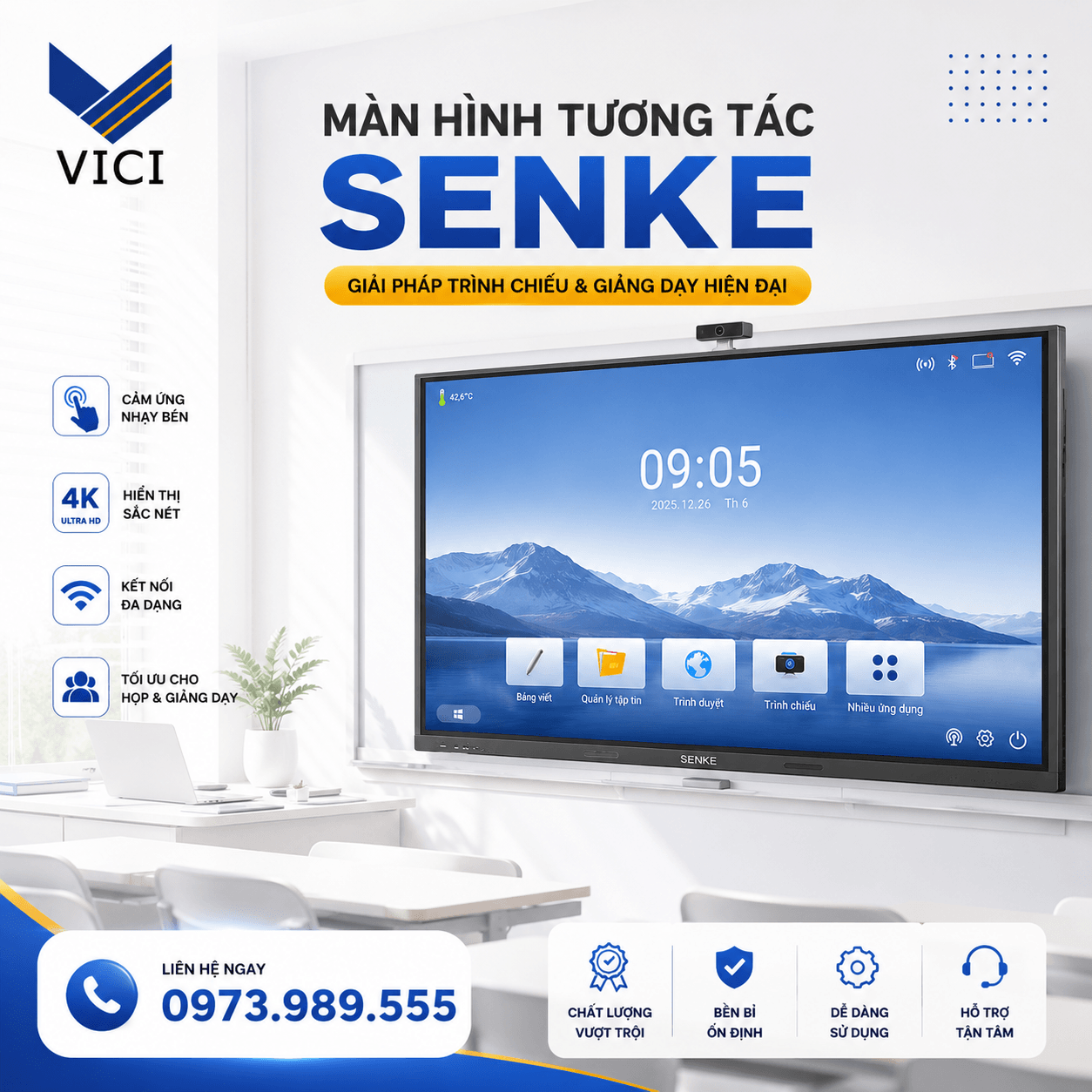 Màn Hình Senke 75GBH1 75 Inch – Bảo Vệ Thị Lực Cho Học Sinh Với Kính Chống Chói Cao Cấp