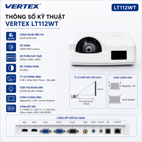 Thông số máy chiếu Vertex LT112WT