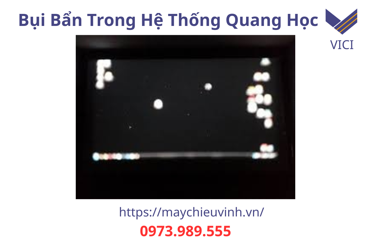máy chiếu bị đốm trắng