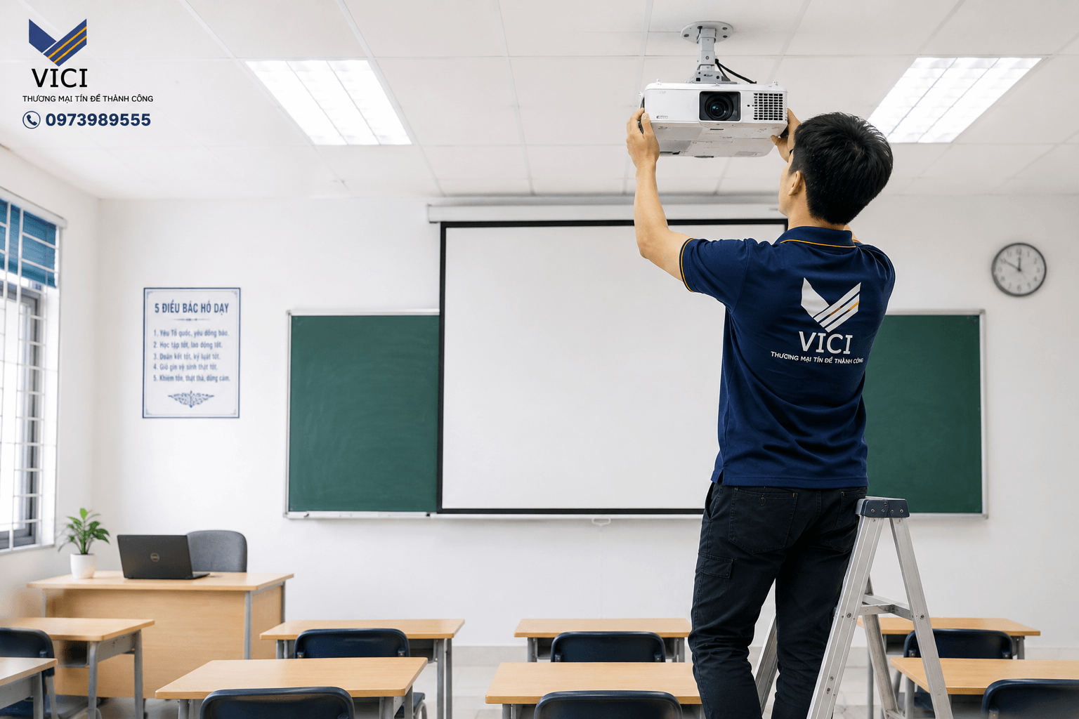 Tư vấn và lắp đặt máy chiếu phù hợp với diện tích phòng