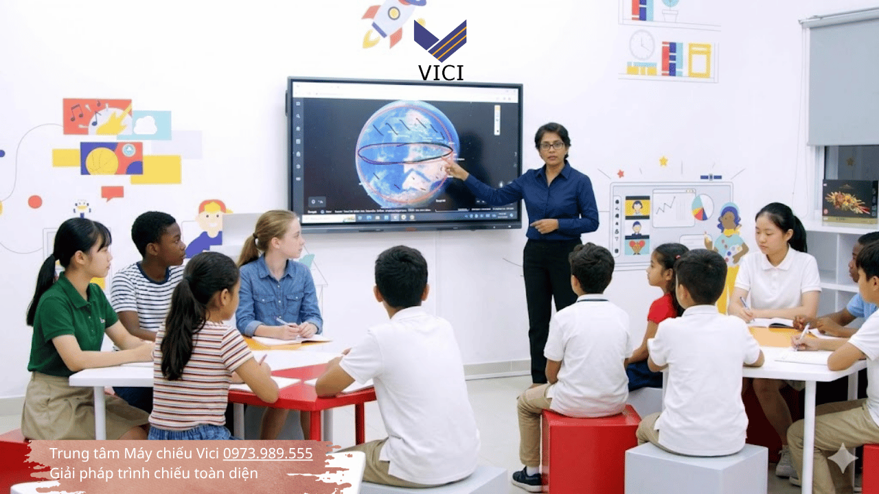 Màn hình tương tác dành cho không gian rộng.