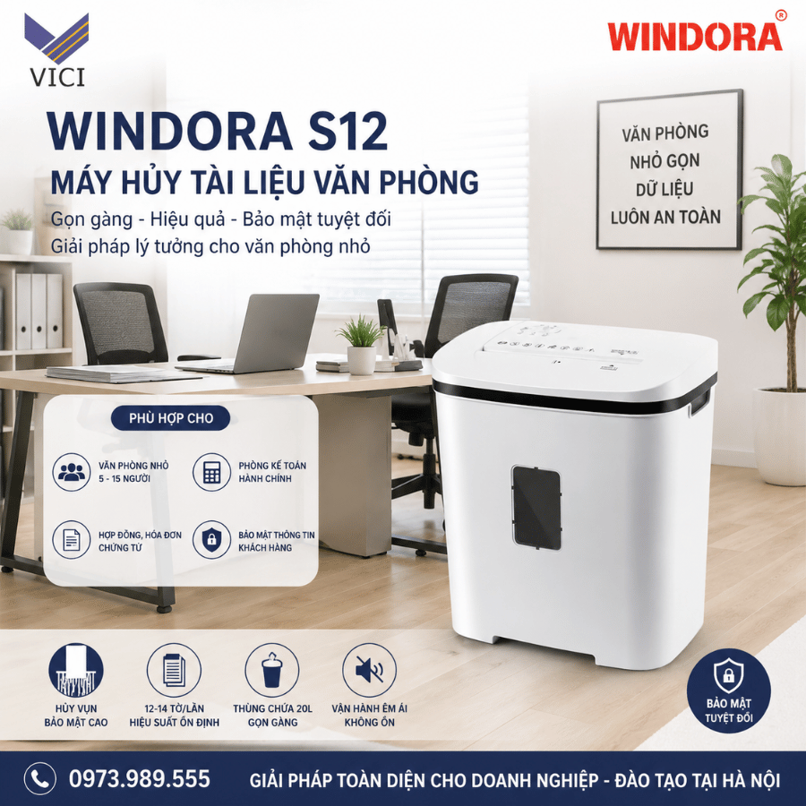 Máy hủy tài liệu Windora dành cho văn phòng nhỏ