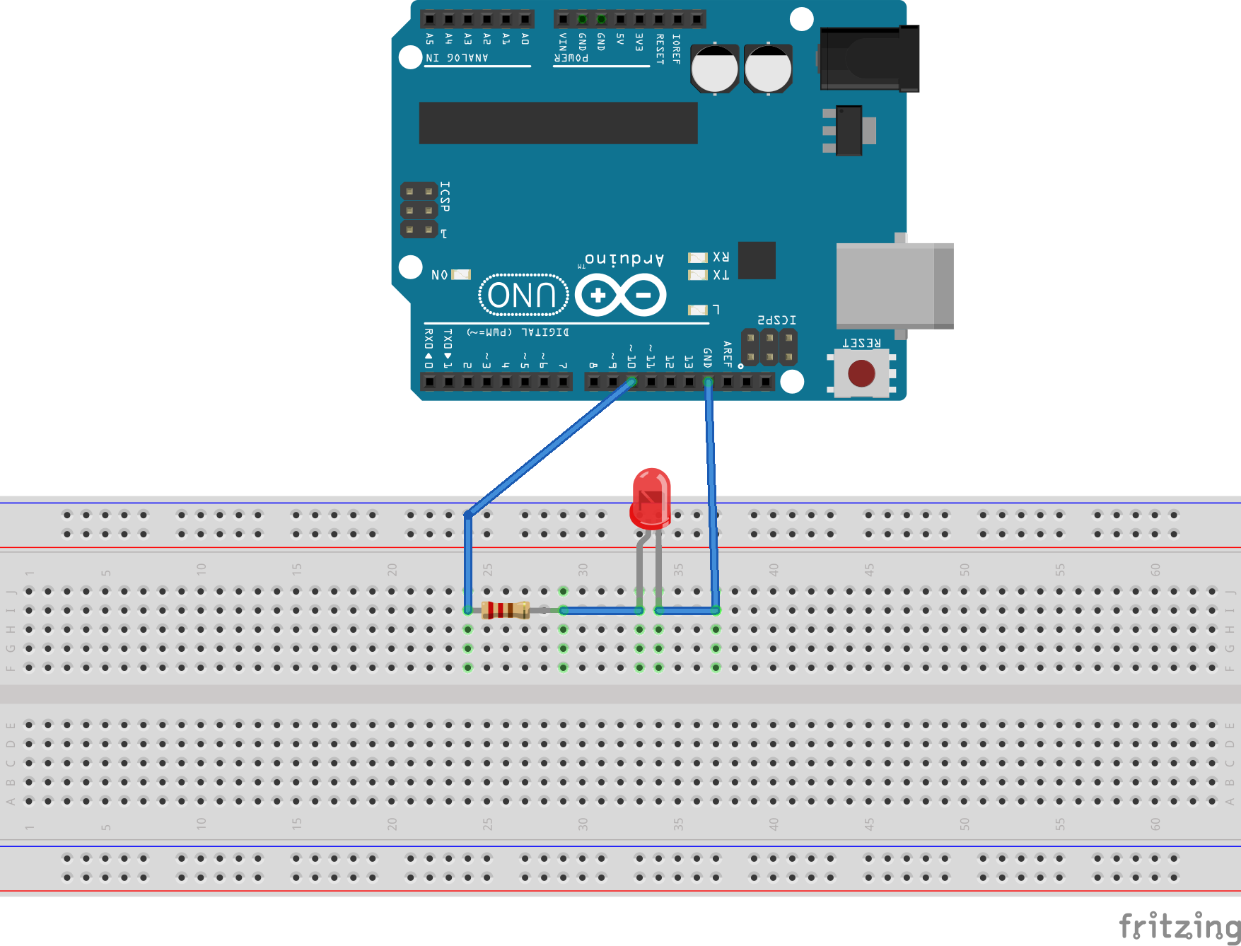 Chớp tắt led trên Arduino Uno