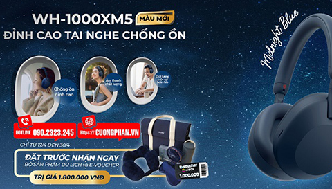 Đặt trước Sony WH-1000XM5 Phiên Bản Màu Xanh Bóng Đêm 2023 - Nhận Gói Quà Tặng Lên Đến 1.800.000đ