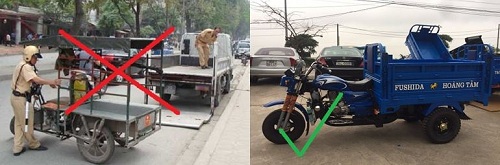 Xe ba gác đạt tiêu chuẩn