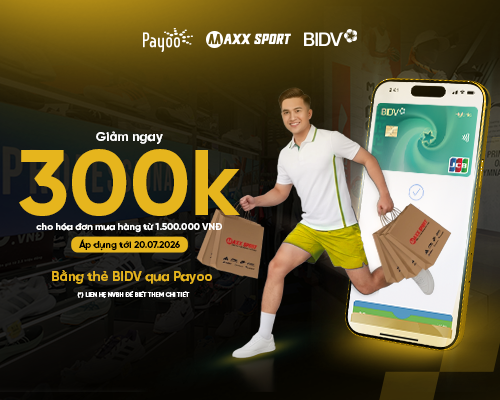 ƯU ĐÃI LỚN KHI MUA SẮM TẠI MAXXSPORT VỚI CHỦ THẺ BIDV