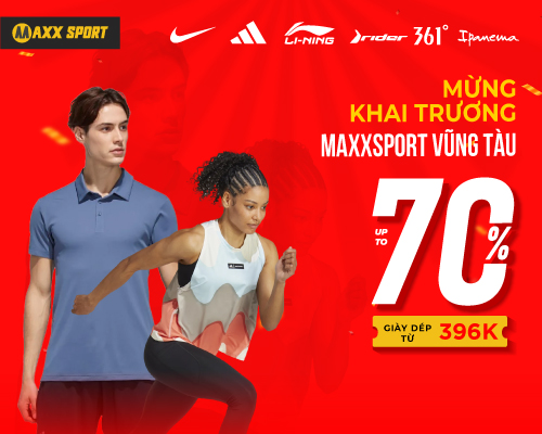 KHAI TRƯƠNG MAXXSPORT VŨNG TÀU, ƯU ĐÃI ĐẶC BIỆT TỚI 70% HÀNG NGÀN SẢN PHẨM