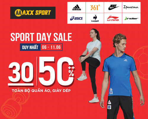 SPORT DAY SALE - NGÀY HỘI SĂN SALE NỬA GIÁ LỚN NHẤT CHỈ CÓ TẠI MAXXSPORT