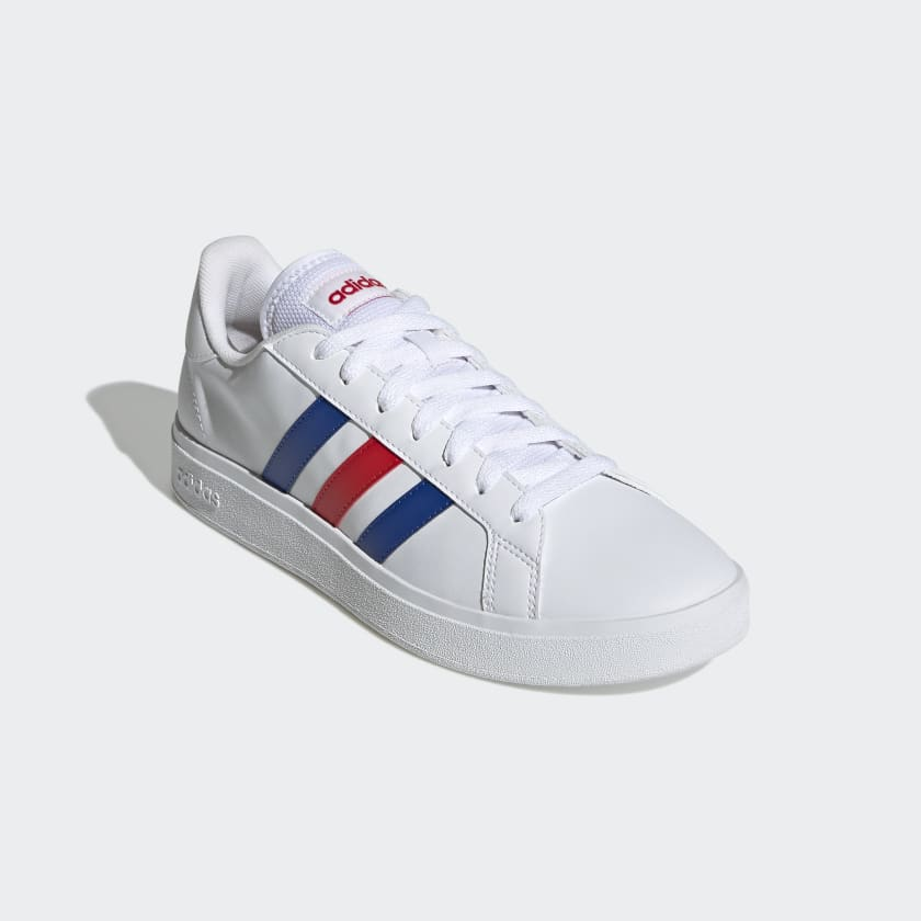 Grand Court Adidas Blue Red And White Trainers Giày Thời Trang