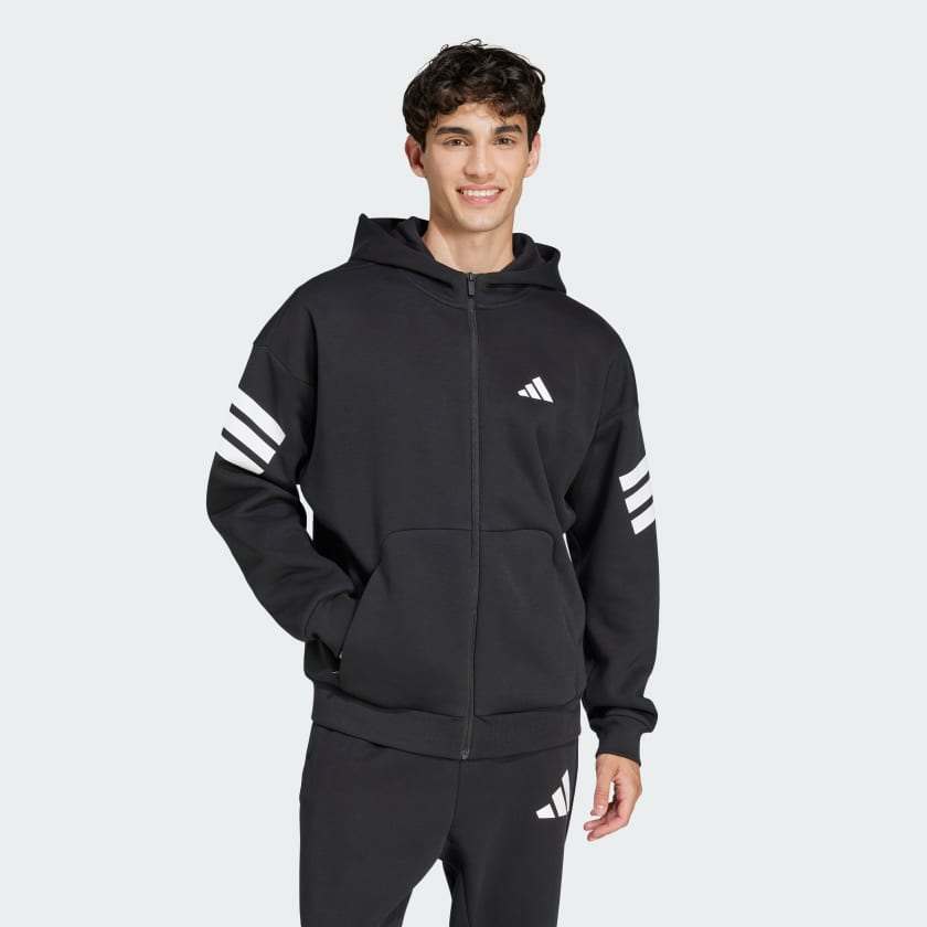 Áo hoodie Nam adidas Future Icons 3 sọc khoá kéo - JD4827