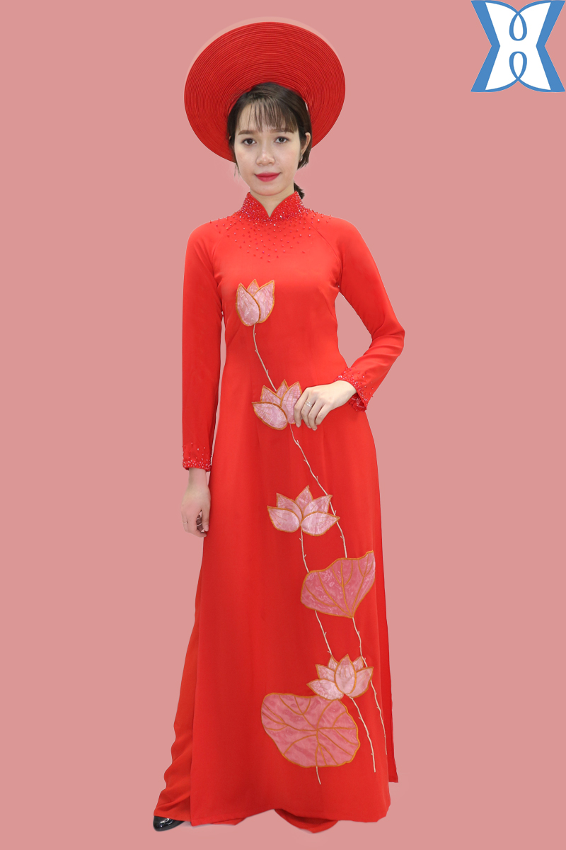 Áo dài cưới thêu hoa sen | Áo Dài Xuân Hằng Áo Dài Cưới Thêu Hoa Sen | Áo Dài Xuân Hằng