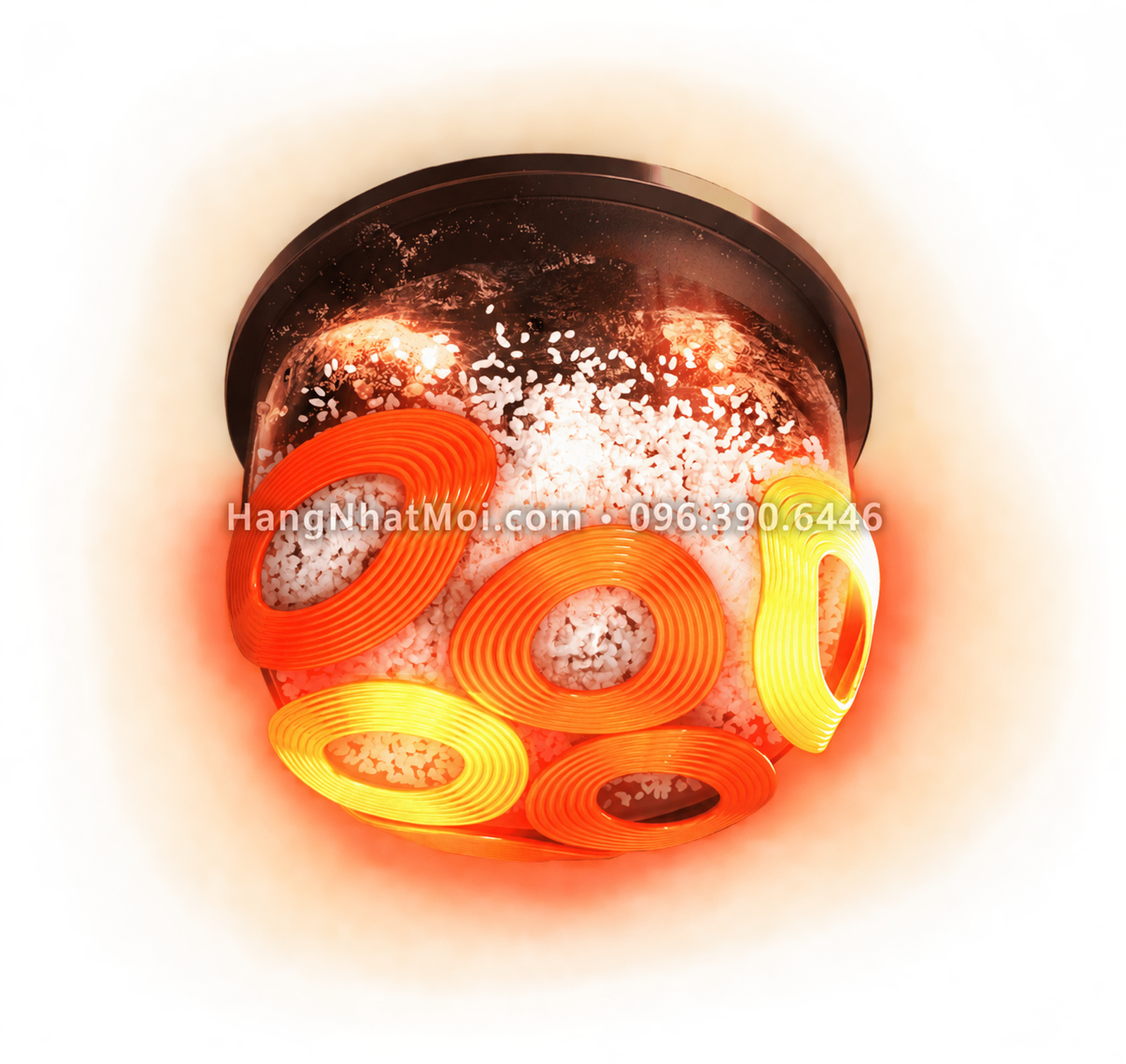 Sơ đồ minh họa sáu bộ gia nhiệt đáy của công nghệ Enbu dòng NX-AA