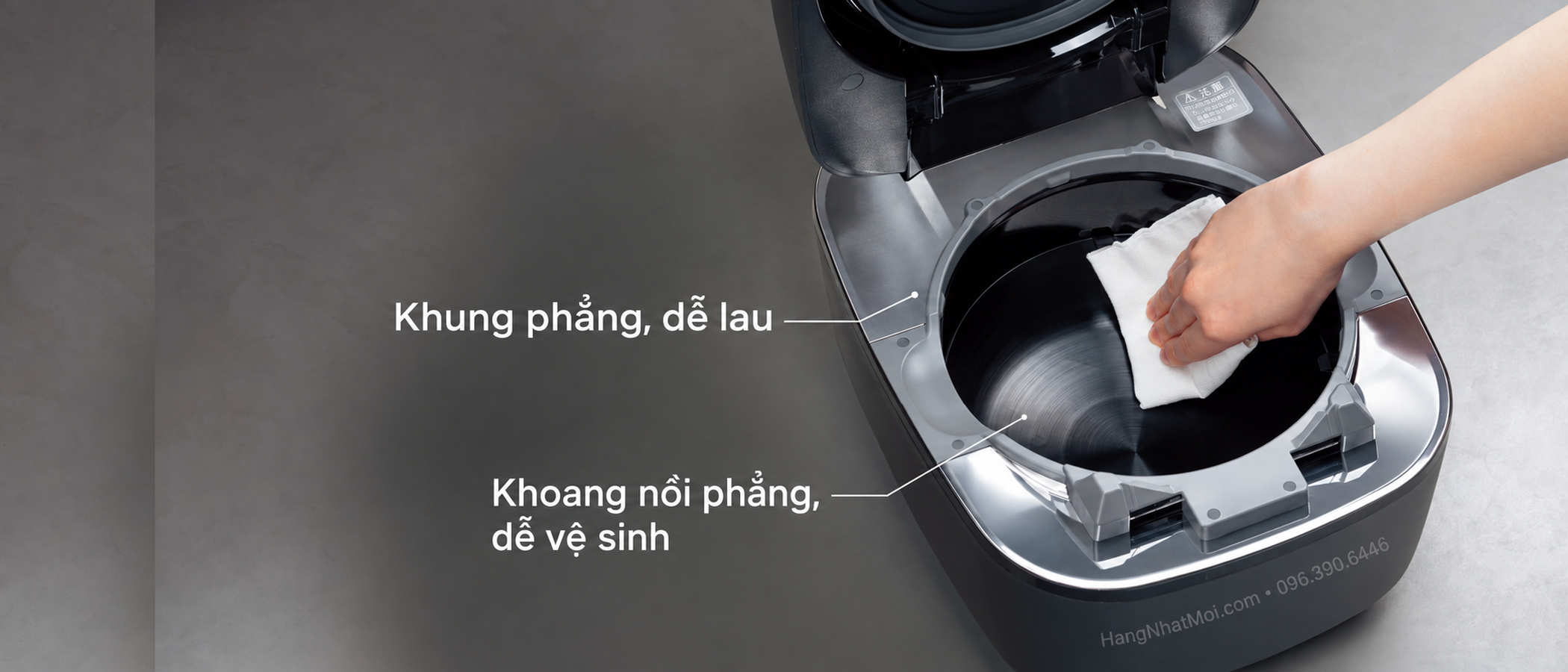 Lau khung và khoang phẳng của nồi dòng Zojirushi NX-AA