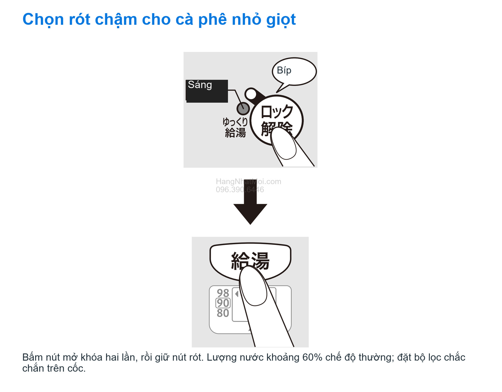 Chọn rót chậm cho cà phê nhỏ giọt