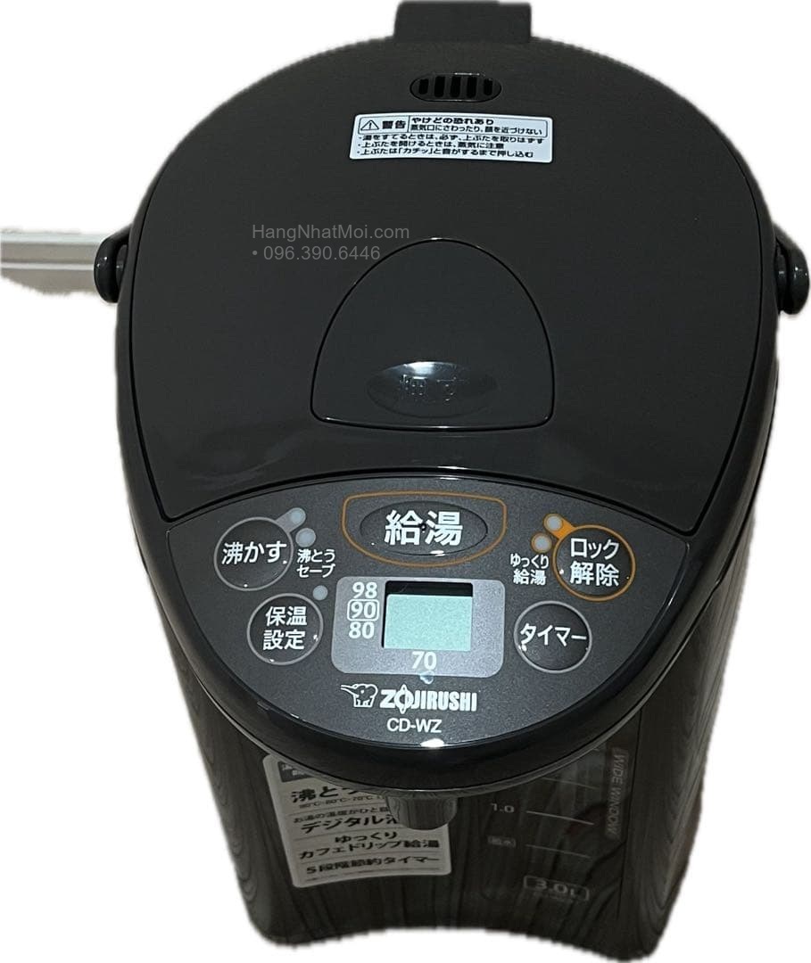 Mặt trên CD-WZ30-TM với màn hình nhiệt độ và nút rót