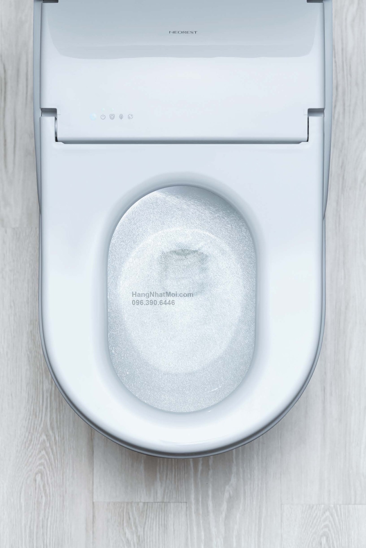 Minh họa cơ chế chung NEOREST: chu trình làm sạch lòng bồn cầu trên dòng NEOREST (áp dụng CES9720)