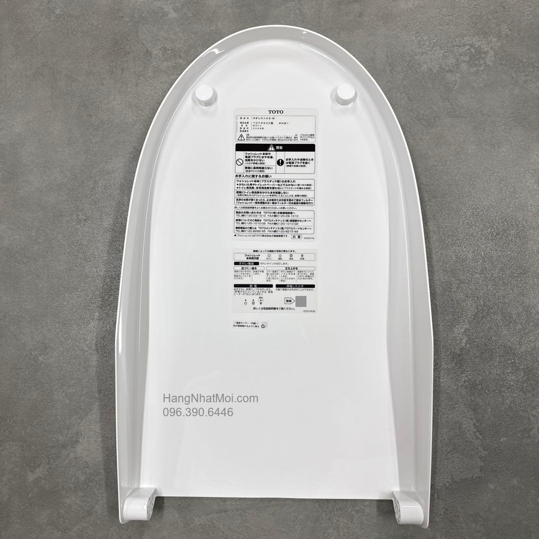 Mặt dưới nắp đậy rời NEOREST AS-W với đệm và khớp gắn