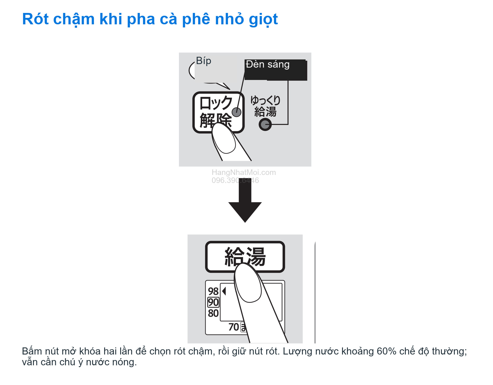 Rót chậm khi pha cà phê nhỏ giọt