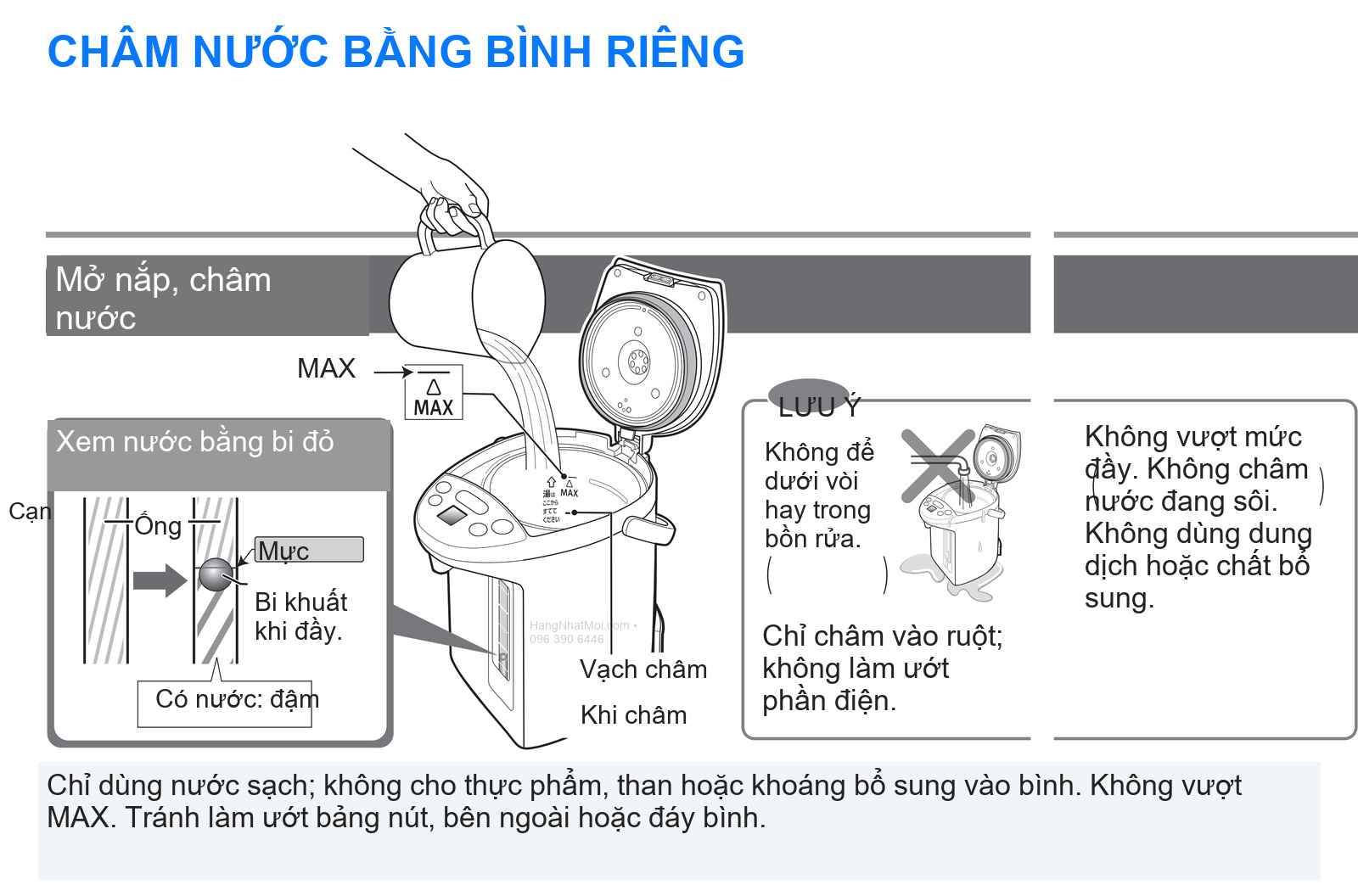 CHÂM NƯỚC BẰNG BÌNH RIÊNG
