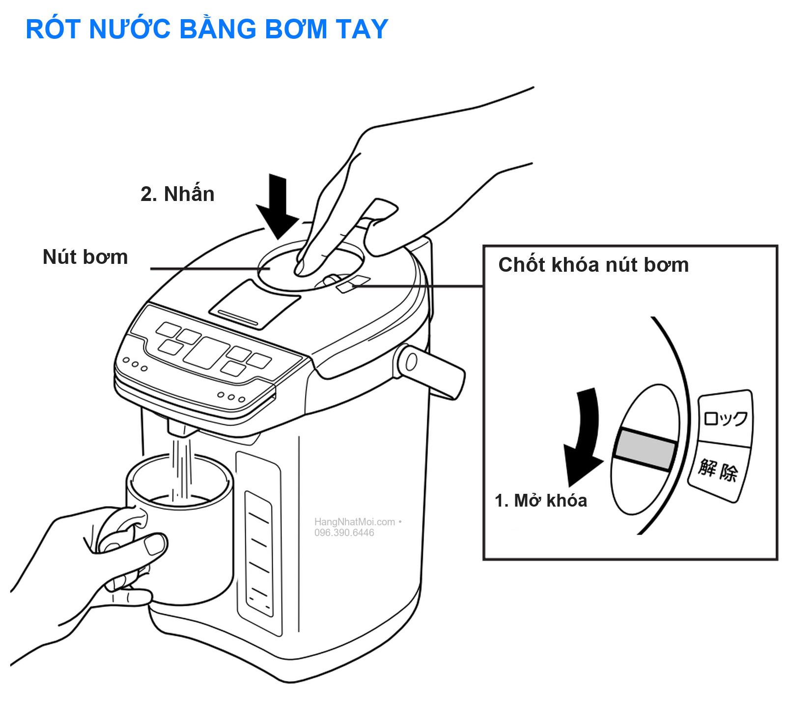 Rót nước bằng bơm tay trên Tiger PIG-H300