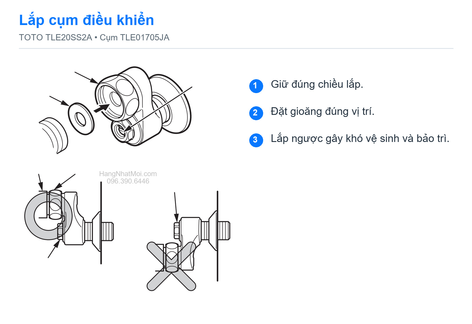Lắp cụm điều khiển TOTO TLE20SS2A