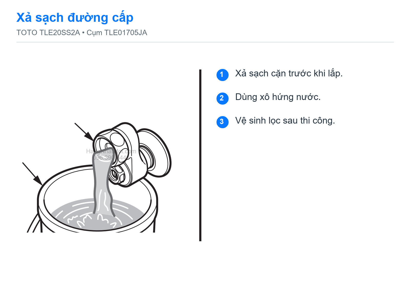 Xả sạch đường cấp TOTO TLE20SS2A