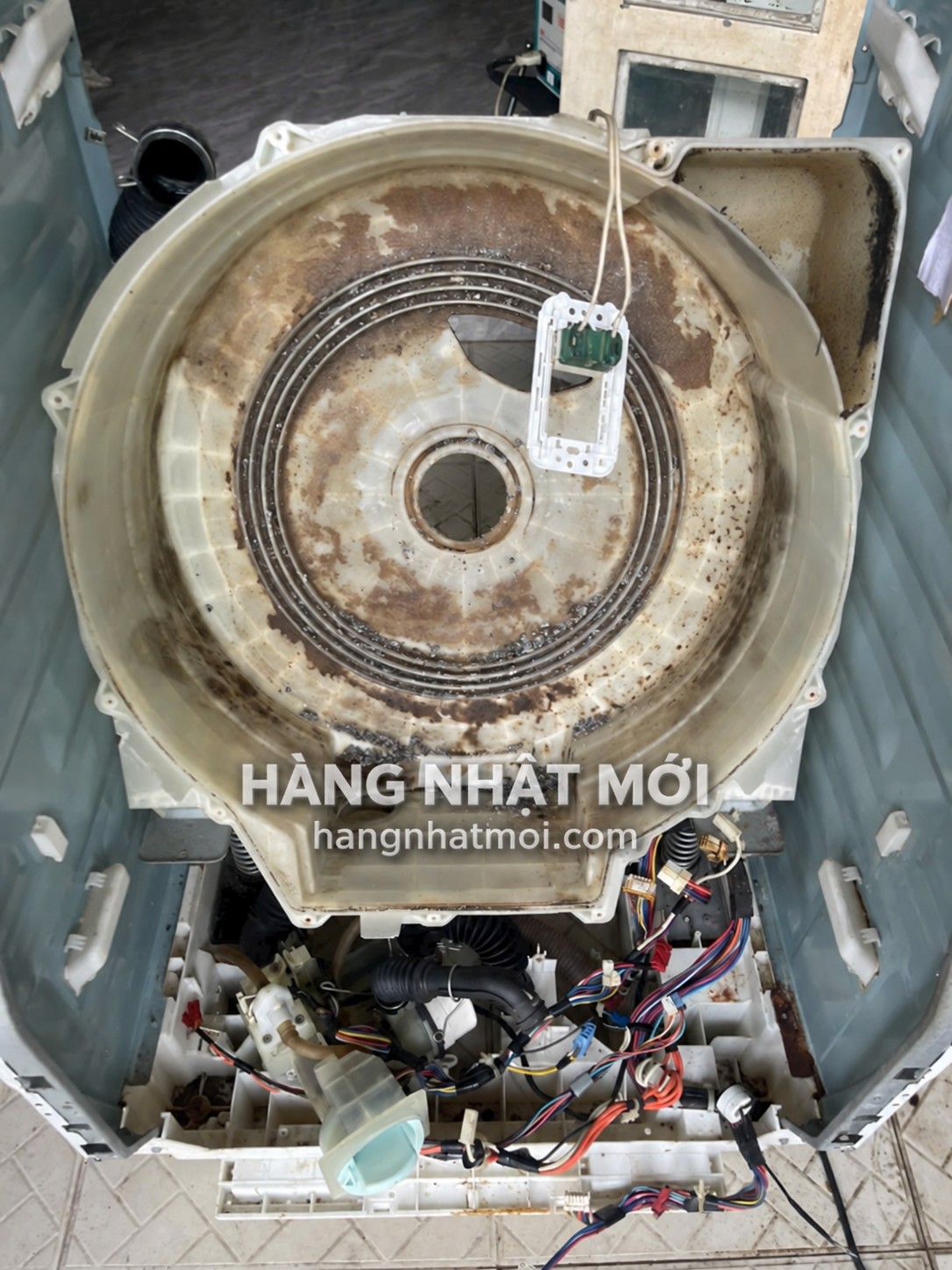 Mảng bám ở thành lồng ngoài và các gân, hốc phía trong — những vị trí khó quan sát qua cửa máy.