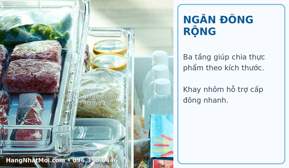 Ngăn đông rộng ba tầng Hitachi R-HXC54X