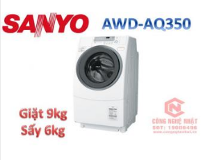 Máy giặt cửa trước SANYO AWD-AQ350 giặt 9kg sấy 6kg Nội địa Nhật