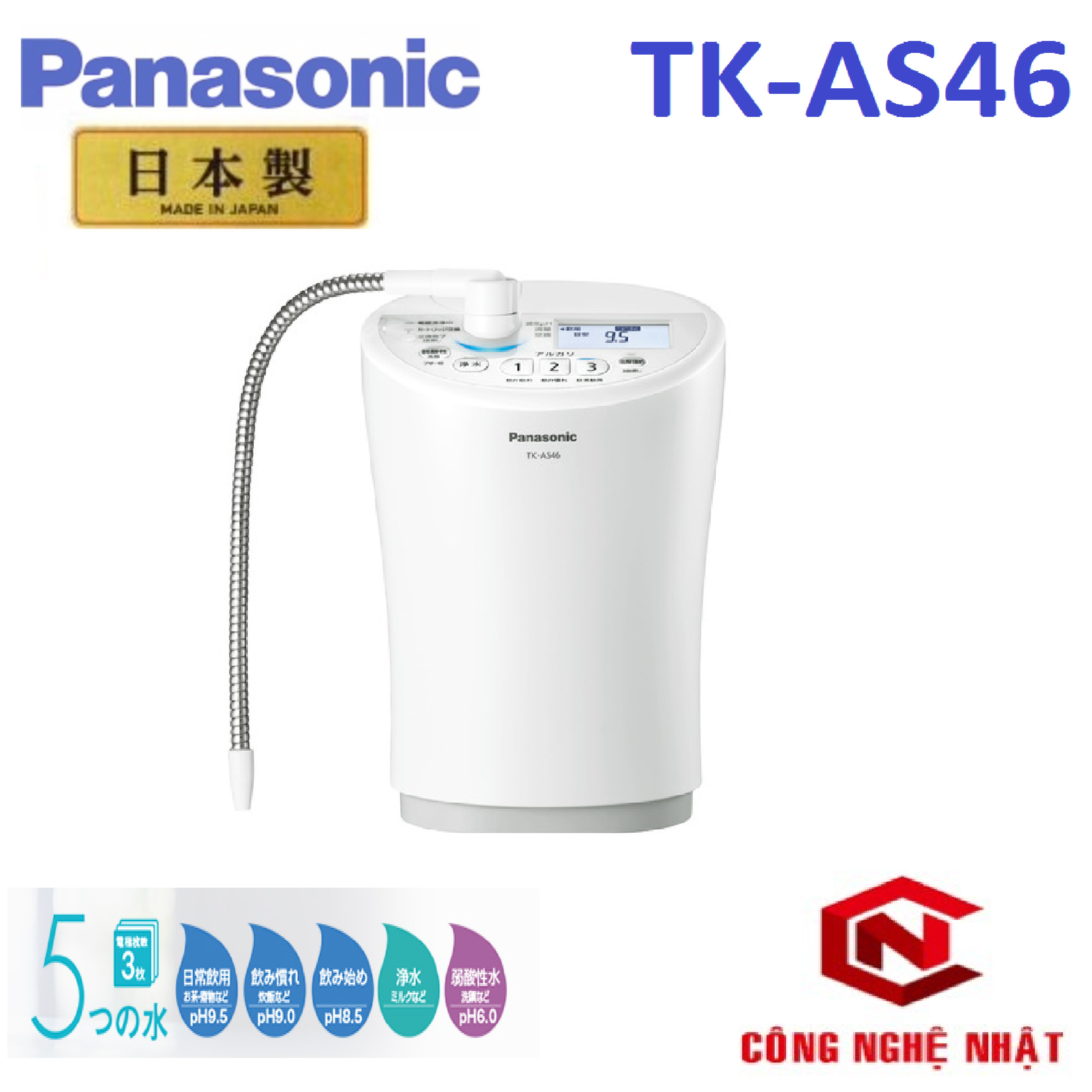 MÁY LỌC NƯỚC ĐIỆN GIẢI PANASONIC TK-AS46 MADE IN JAPAN MỚI 100%