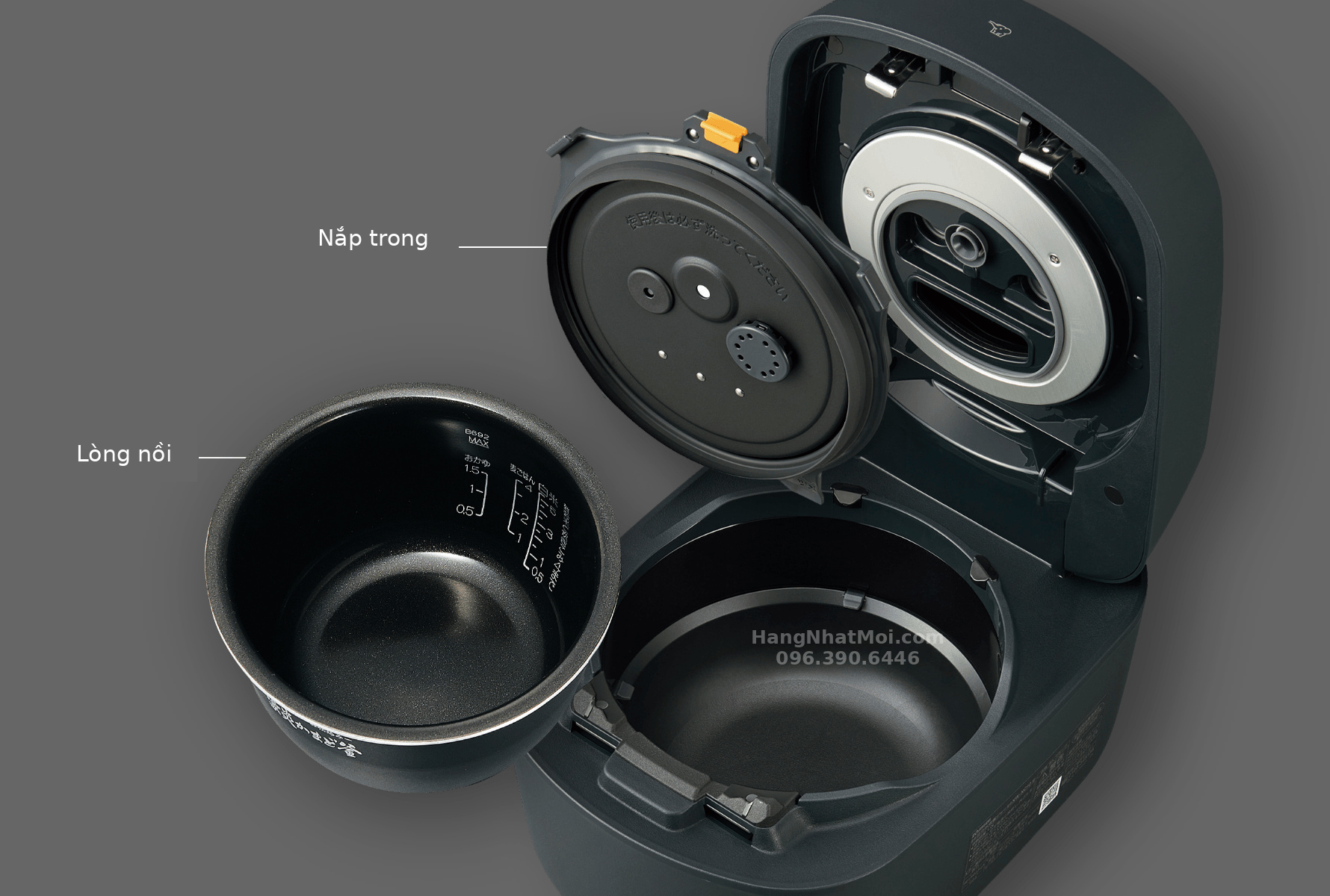 Lòng nồi và nắp trong tháo rời của dòng Zojirushi NW-NC